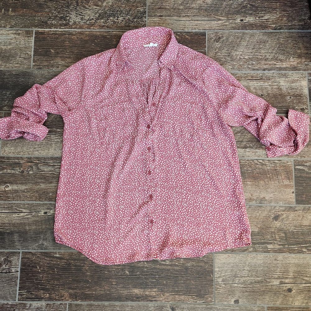 Maurices Pink Button-Up Blouse
